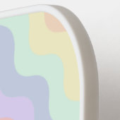 Pastel Regenbooggolven Pickleball Paddle (Links Detail)