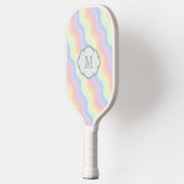 Pastel Regenbooggolven Pickleball Paddle (Links)