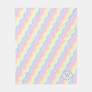 Pastel regenbooggolven ventilatorbank fleece deken