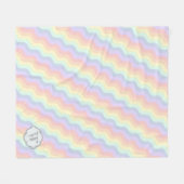 Pastel regenbooggolven ventilatorbank fleece deken (Voorkant (Horizontaal))