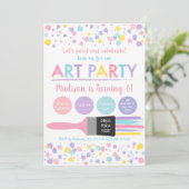 Pastel regenbooggraaf voor een Mess Art Party Birt Kaart (Staand voorkant)