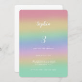 Pastel regenbooggradiënt kleurrijke kinderen Birth Kaart (Voorkant / Achterkant)