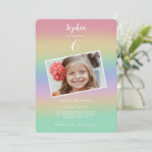 Pastel regenbooggradiënt kleurrijke kinderen Birth Kaart (Staand voorkant)