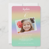 Pastel regenbooggradiënt kleurrijke kinderen Birth Kaart (Voorkant)