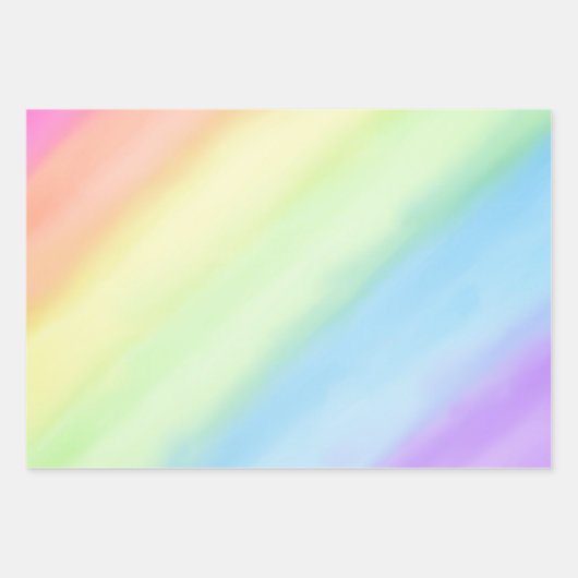 Pastel Regenbooggradiënt Ombré Inpakpapier Vel (Voorkant)