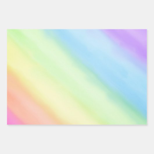 Pastel Regenbooggradiënt Ombré Inpakpapier Vel (Voorkant 3)