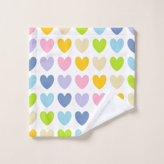 Pastel regenboogharten bad handdoek (Wasdoekje)