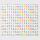 Pastel regenboogharten cadeaupapier (Vlak)