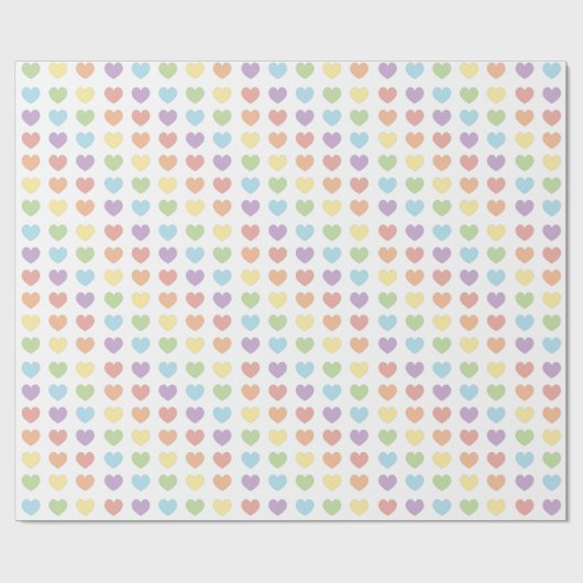 Pastel regenboogharten cadeaupapier (Vlak)