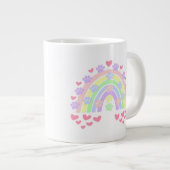 Pastel regenboogharten Dog schildert dubbeltoon Grote Koffiekop (Voorkant rechts)