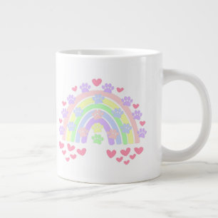 Pastel regenboogharten Dog schildert dubbeltoon Grote Koffiekop