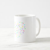 Pastel regenboogharten koffiemok (Voorkant rechts)