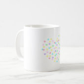 Pastel regenboogharten koffiemok (Voorkant links)