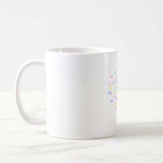 Pastel regenboogharten koffiemok (Links)