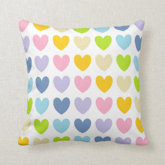 Pastel regenboogharten kussen