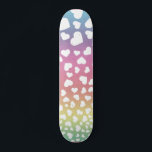 Pastel regenboogharten voor haar persoonlijk skateboard<br><div class="desc">Dit ontwerp kan worden gepersonaliseerd door de aanpassingsoptie te kiezen om tekst toe te voegen of andere veranderingen aan te brengen. Als dit product de optie heeft om het ontwerp naar een ander object over te brengen, moet u het ontwerp zo nodig aanpassen. Neem contact met me op colorflowcreations@gmail.com als...</div>