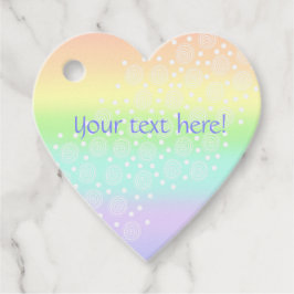 Pastel Regenbooghartslag Ventilator tags Bedankjes Labels