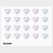 Pastel regenbooghoorn - Heart - Heart Shape Sticke Hart Sticker (Vel)