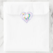 Pastel regenbooghoorn - Heart - Heart Shape Sticke Hart Sticker (Tas)