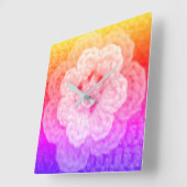 Pastel regenbooghuiden Unieke ontwerper Kroesdruk Vierkante Klok (Hoek)