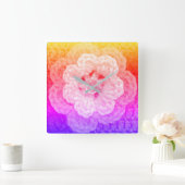 Pastel regenbooghuiden Unieke ontwerper Kroesdruk Vierkante Klok (Huis)