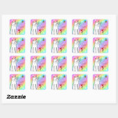Pastel regenboogkat Dank je wel de stickers (Vel)