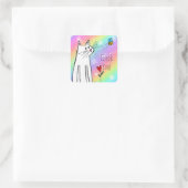 Pastel regenboogkat Dank je wel de stickers (Tas)