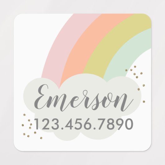 Pastel RegenboogKinderen Labels (Design 1)