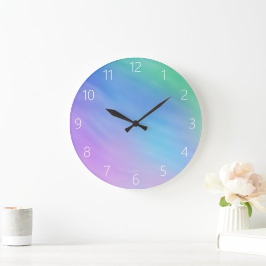 Pastel Regenboogkleur Grote Klok (Huis)