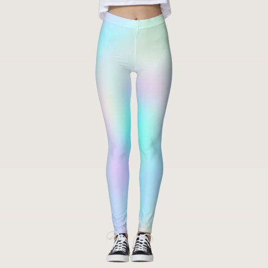 Pastel regenboogkleuren Abstract vervagen gradiënt Leggings (Voorkant)