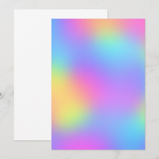 Pastel regenboogkleuren Abstract vervagen gradiënt Menu (Voorkant / Achterkant)