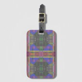 Pastel regenboogkleurig geometrisch bagagelabel (Voorkant (verticaal))