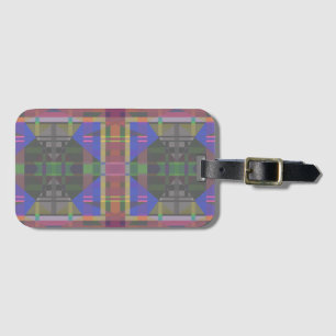 Pastel regenboogkleurig geometrisch bagagelabel