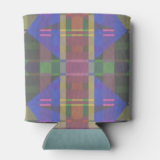 Pastel regenboogkleurig geometrisch blikjeskoeler (Achterkant)