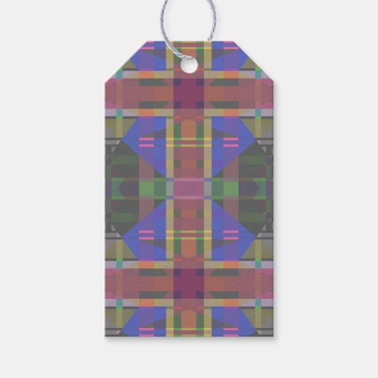 Pastel regenboogkleurig geometrisch cadeaulabel (Voorkant)