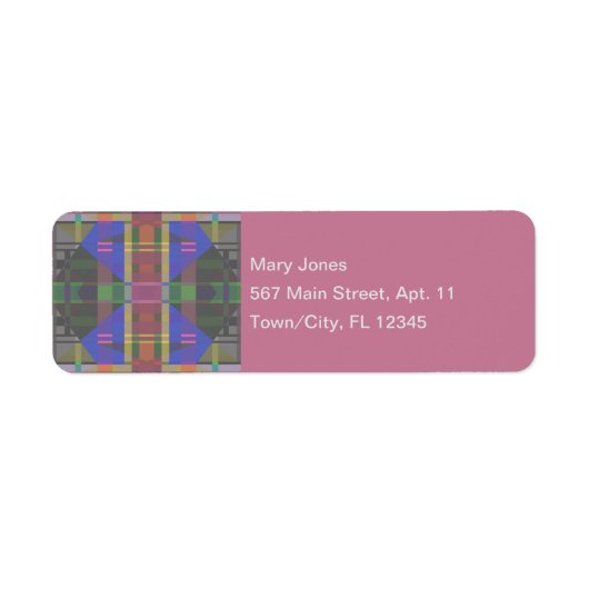 Pastel regenboogkleurig geometrisch etiket (Voorkant)