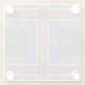 Pastel regenboogkleurig geometrisch glazen onderzetter (Achterkant)