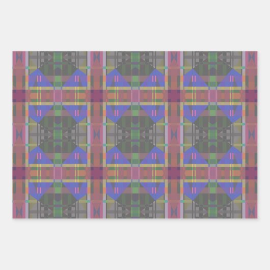 Pastel regenboogkleurig geometrisch inpakpapier vel (Voorkant)