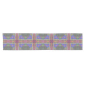 Pastel regenboogkleurig geometrisch korte tafelloper (Horizontaal)