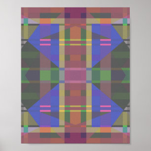 Pastel regenboogkleurig geometrisch poster