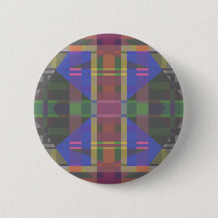 Pastel regenboogkleurig geometrisch ronde button 5,7 cm