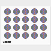 Pastel regenboogkleurig geometrisch ronde sticker (Vel)