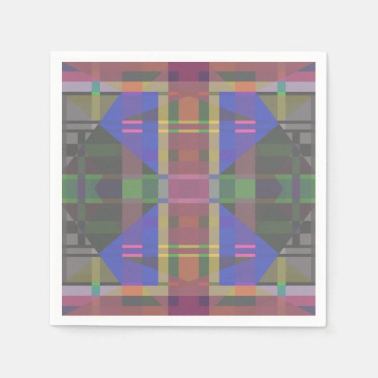Pastel regenboogkleurig geometrisch servet (Voorkant)