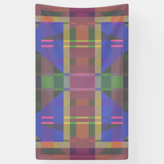 Pastel regenboogkleurig geometrisch spandoek (Verticaal)