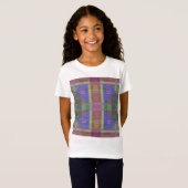 Pastel regenboogkleurig geometrisch t-shirt (Voorkant volledig)