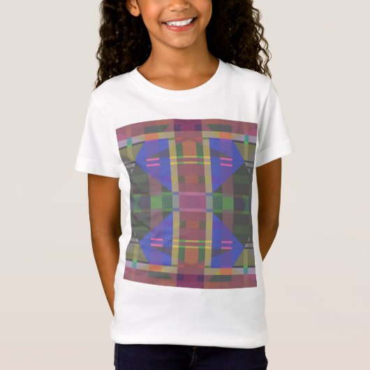 Pastel regenboogkleurig geometrisch t-shirt (Voorkant)