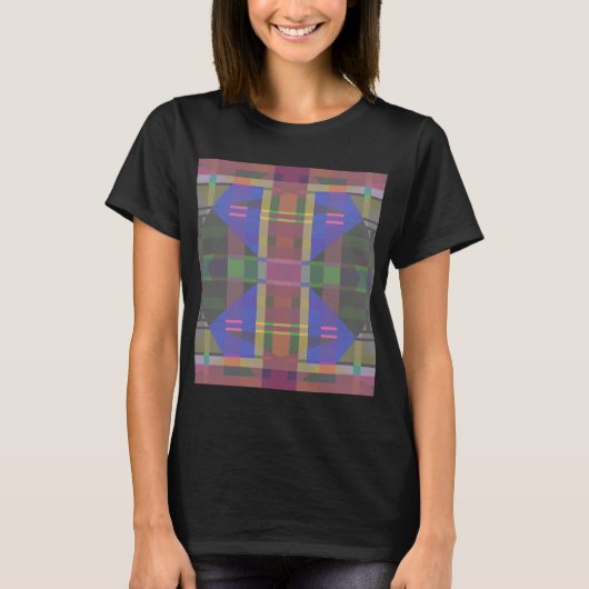 Pastel regenboogkleurig geometrisch t-shirt (Voorkant)