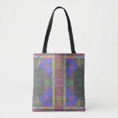 Pastel regenboogkleurig geometrisch tote bag (Voorkant)