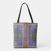 Pastel regenboogkleurig geometrisch tote bag (Achterkant)