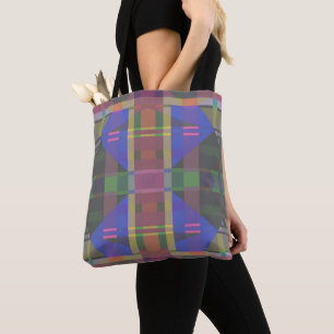Pastel regenboogkleurig geometrisch tote bag